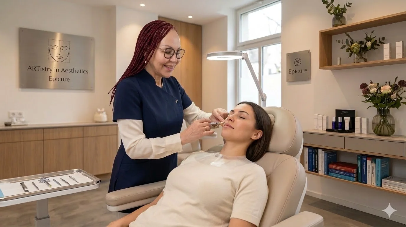 Dr. med. Clivia Heinen bei einer Behandlung in der Praxis Epicure Köln